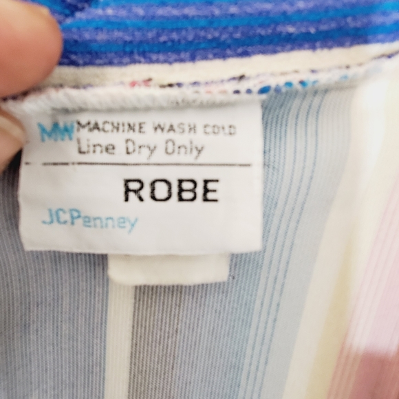 JCPENNY 1976 Spring Summer Kimono Robe Rainbow Longline Slinky Drappy Vintage - Picture 13 of 14